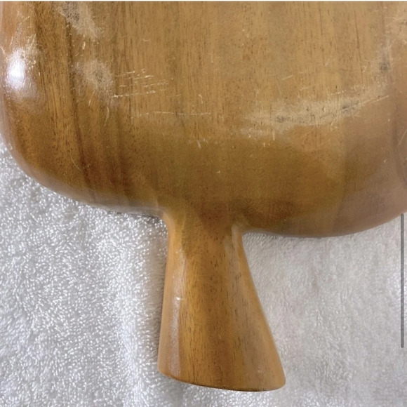 Vintage MCM Hawaiian Tiki Tropical Monkey Pod Wooden Palm Leaf Serving Dish Tray - Picture 7 of 13